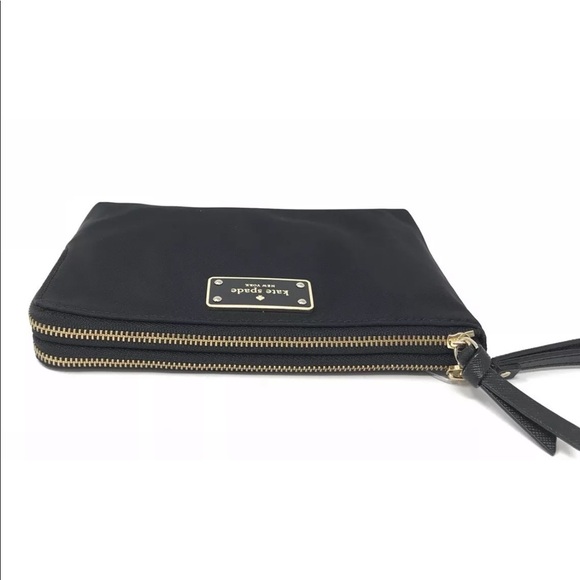 New Kate Spade ♠️ Black double zip Wristlet - Picture 4 of 7
